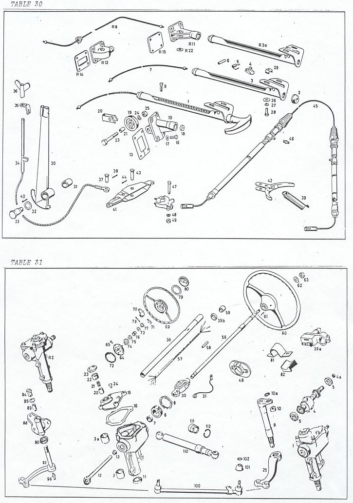 Mercedes 190SL Emergency Brake and Steering Parts