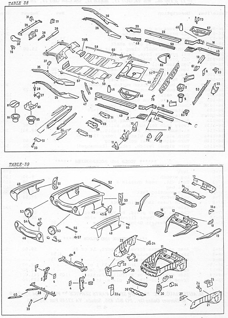 Mercedes 190SL Frame and Floor and Body Front Shell